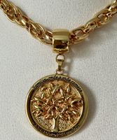 Gold-plated steel Lucky Tree Necklace.
