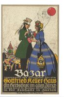 Zürich - Stadt - Bazar für Gottfried Keller-Haus Litho 1912