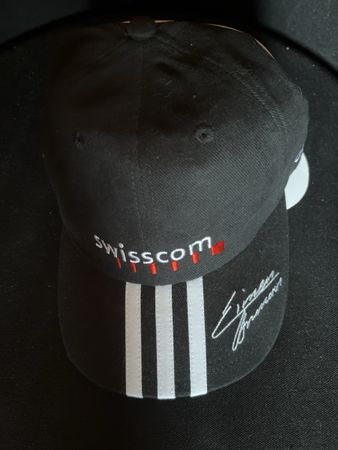 Kappe Swisscom Simon Amman Adidas schwarz neuwertig