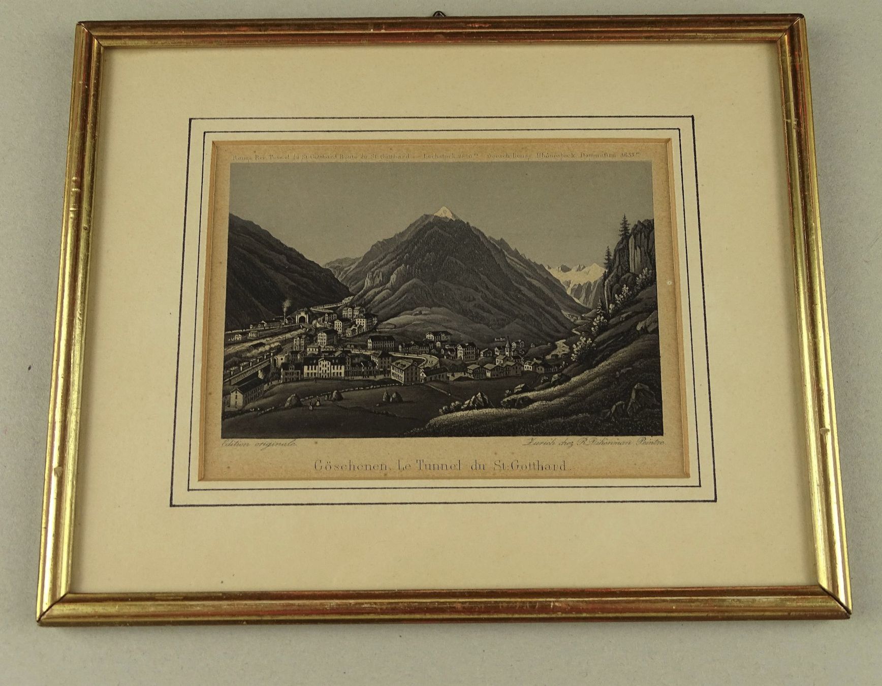 Incisioni: GÖSCHENEN, AQUATINTA UM 1885 – Usato da Grüningen venduto da Kartensammler