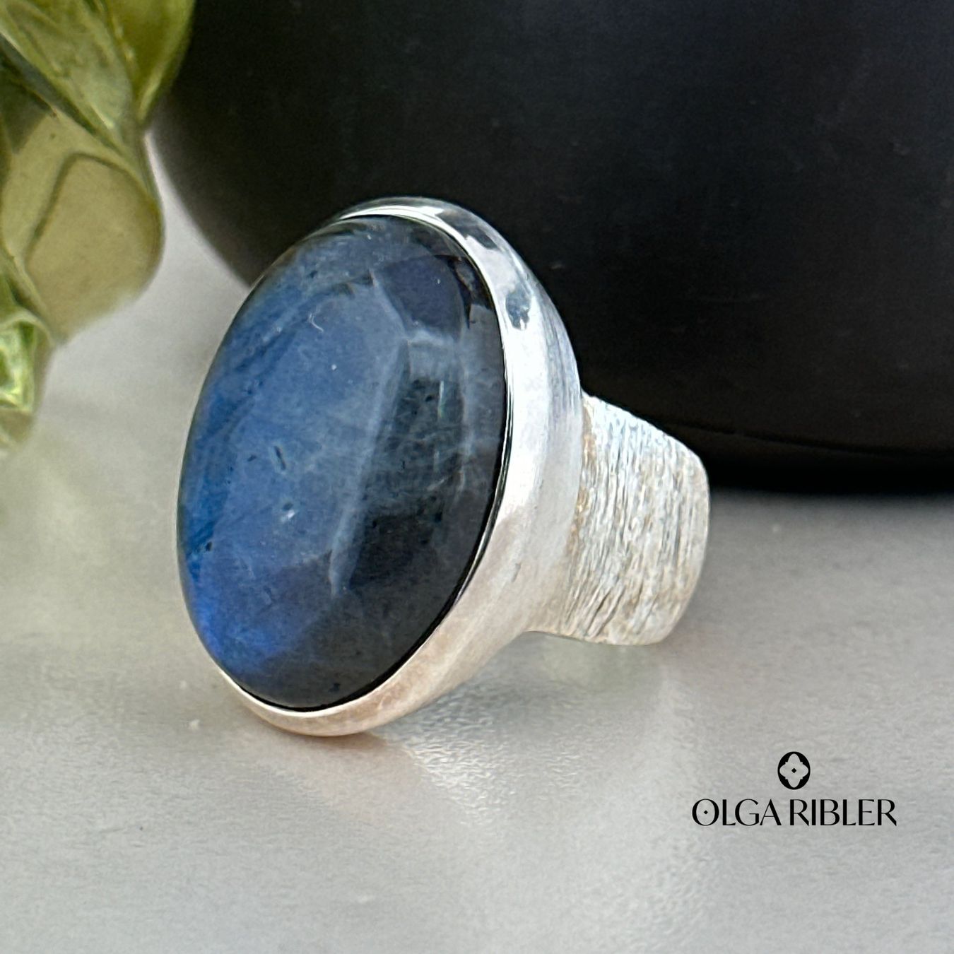 Olga Ribler Bagues: Statement Ring mit Labradorit,Silber, Grösse 60 – Neuf (Voir description) à Luzern par byolgaribleroutlet 3