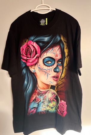 Rock Eagle T-Shirt, Glow in the Dark, Skull Tattoo, L