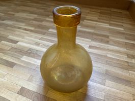 Vintage antike geblasen Licht Amber Kunstglas kleine Vase