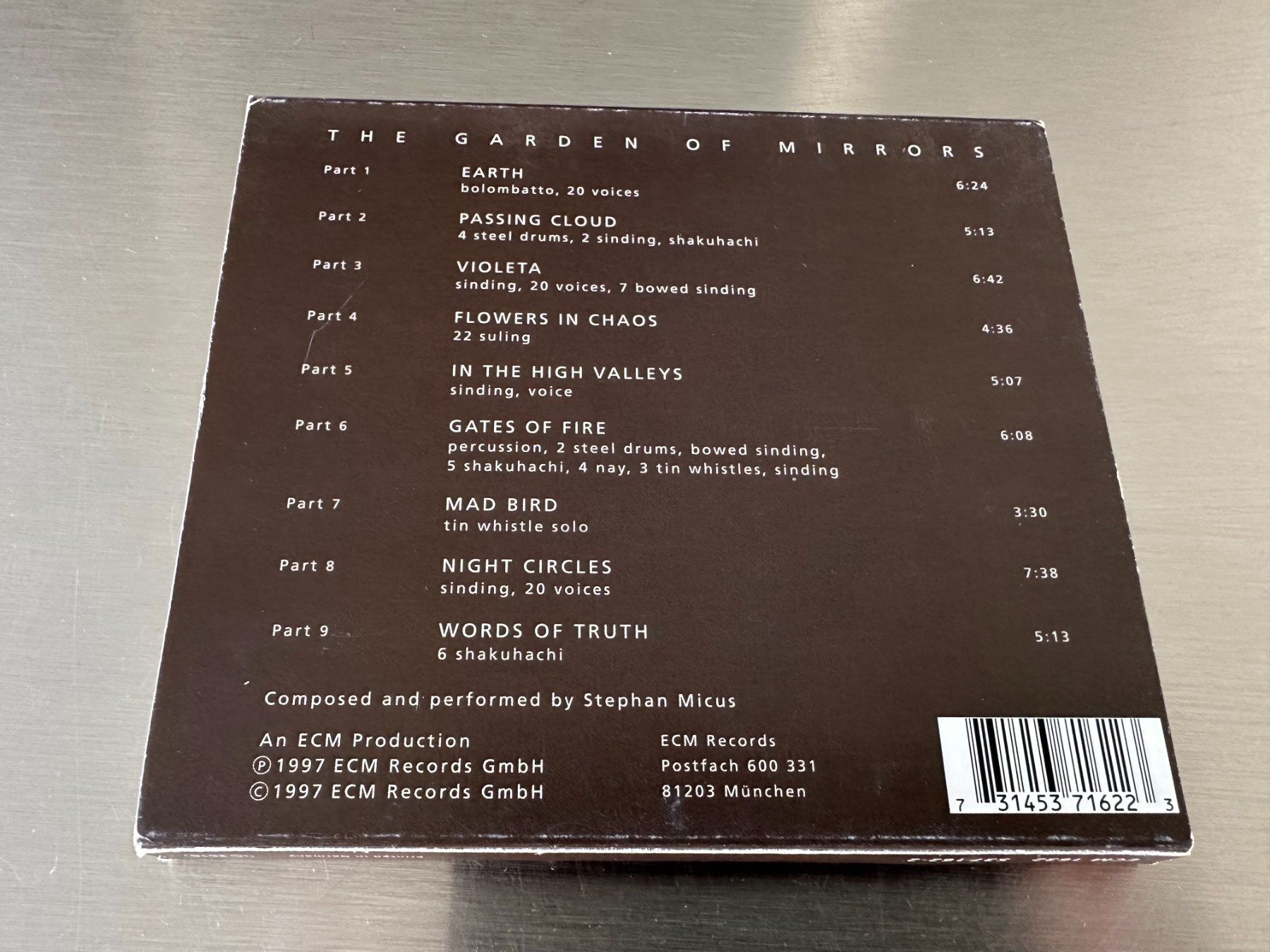 CDs: ECM 1632 - STEPHAN MICUS - CD THE GARDEN OF MIRRORS – Gebraucht aus Sion von jaipur1401 1