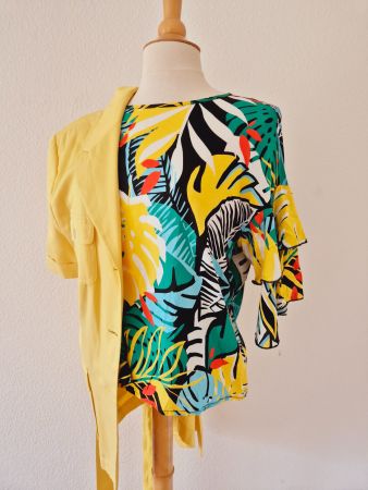 SHIRT BLUSE TUNIKA 38 M VON OPERA MILANO MADE ITALY BUNT TOP