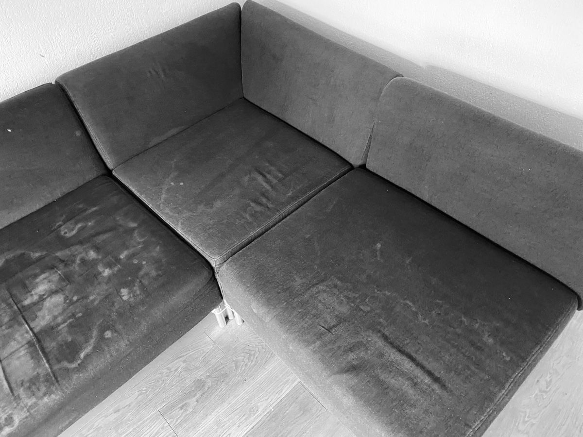 Sofas: Ecksofa grau Stoffgebraucht mit Flecken – D'occasion à Eglisau par neto01 3