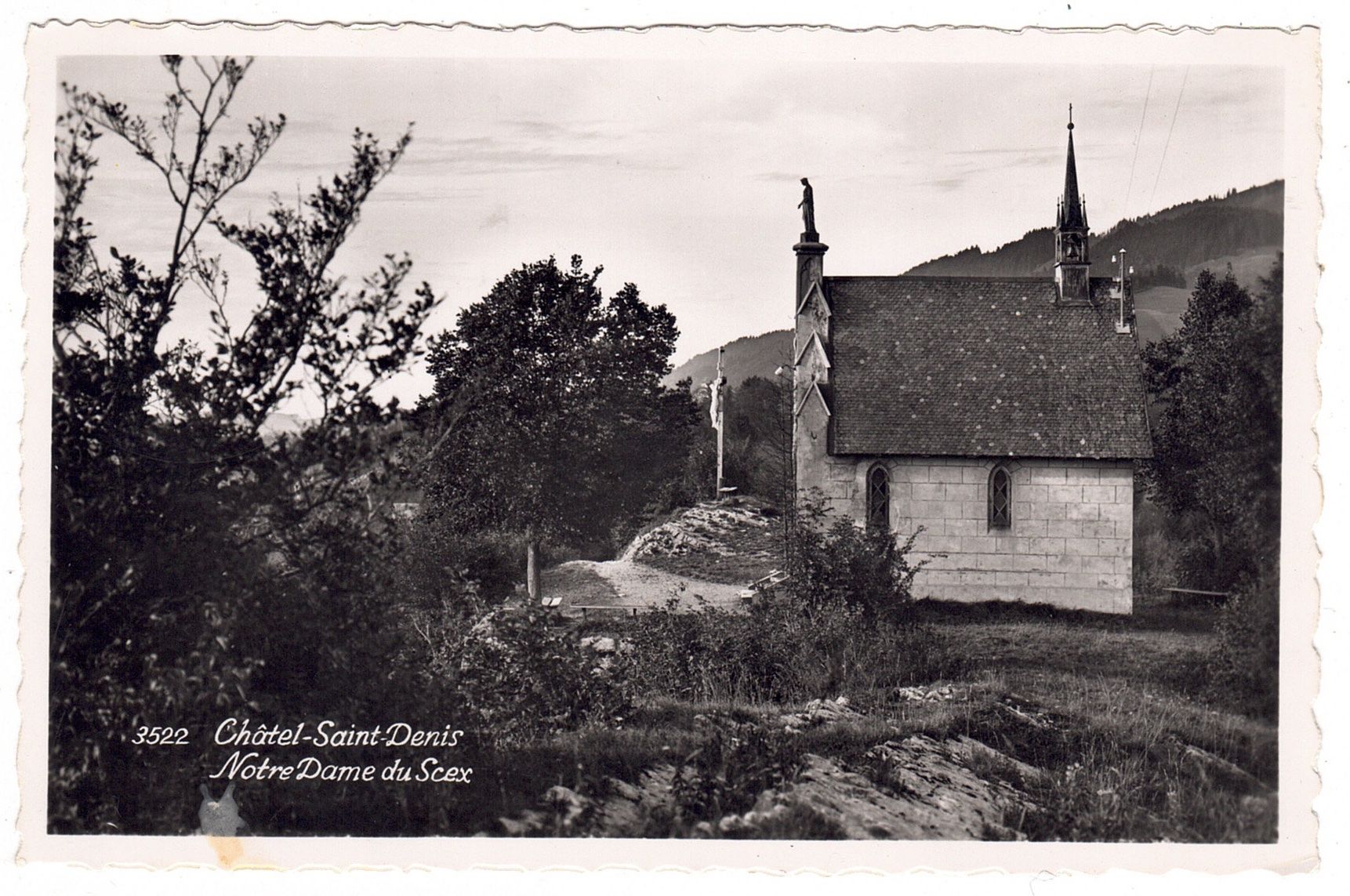 Cartoline postali: Châtel-Saint-Denis, Notre Dame du Scex – Usato da La Tour-de-Peilz venduto da amjust