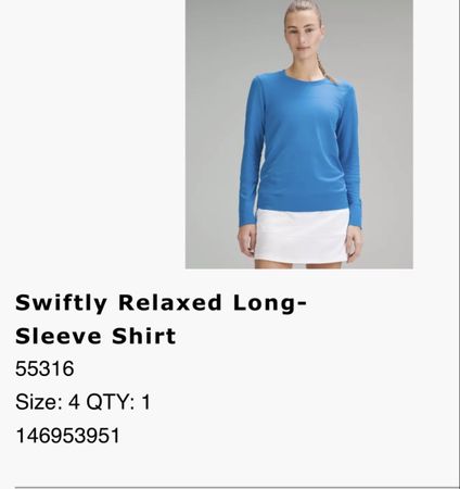 Lululemon Swiftly Relaxed Long-Sleeve Shirt - Size 4 