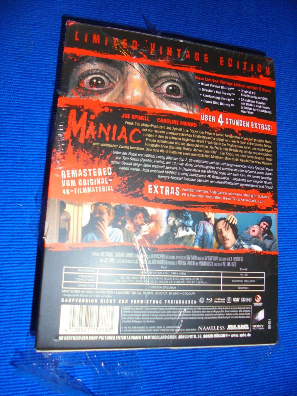 Tous les DVDs: MANIAC Orginal / Lim. Vintage VHS Edition / blu-ray/ EXTRAS – Neuf avec emballage d'origine à Wattenwil par Firebird1 7