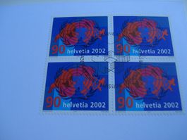Sondermarke 2002, UNO Beitritt, FDC Einzel + 4erblock, 2 Bel