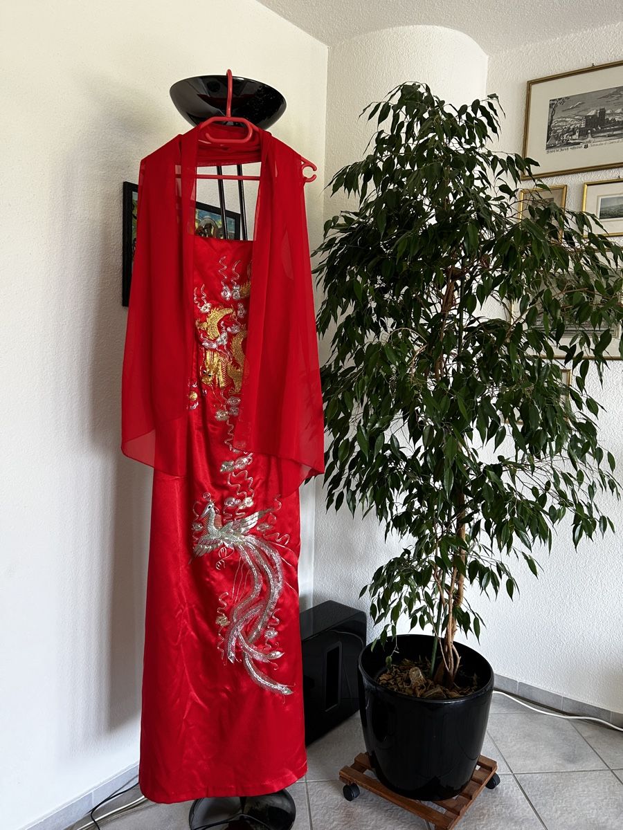 Vestiti: Chinesische Seide Abendkleid mit Schal – Nuovo (secondo la descrizione) da Madetswil venduto da MTR1618 2