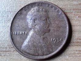 USA 1 Cent - Wheat Penny 1934 - Philadelphia Mint