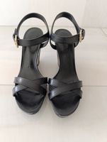 Burberry Keilabsatz Sandalen, Schwarz, Grösse 37.5