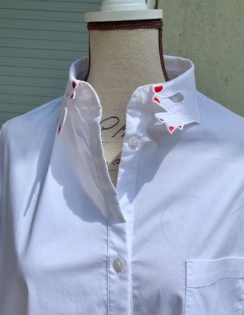 Splendide chemise VIVETTA col+poignet brodés mains t.42 neuf