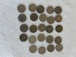 24x CH 5 Rappen 1903–1980 | Div Jahrgänge | inkl.1903/1934