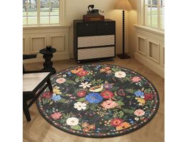 Runder Teppich, weich, rutschfest 120cm, Boho vintage Muster