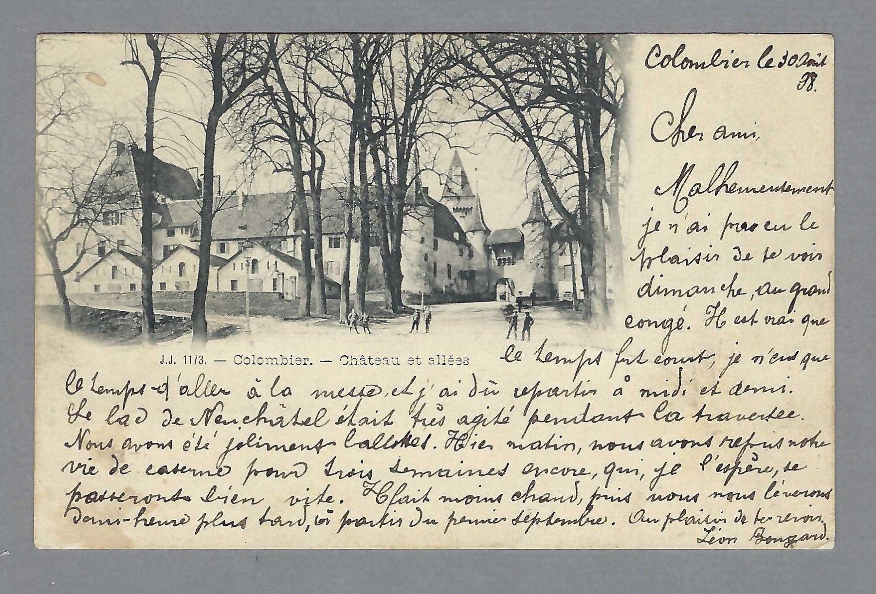 Cartoline postali: 1898, COLOMBIER – Usato da Pura venduto da ulisse1957