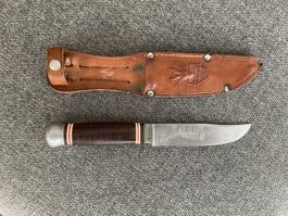 Jagdmesser Rehwappen Solingen mit Lederscheide gebraucht