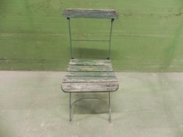 Vintage Garten Stuhl aus Metall und Holz Nr. 4
