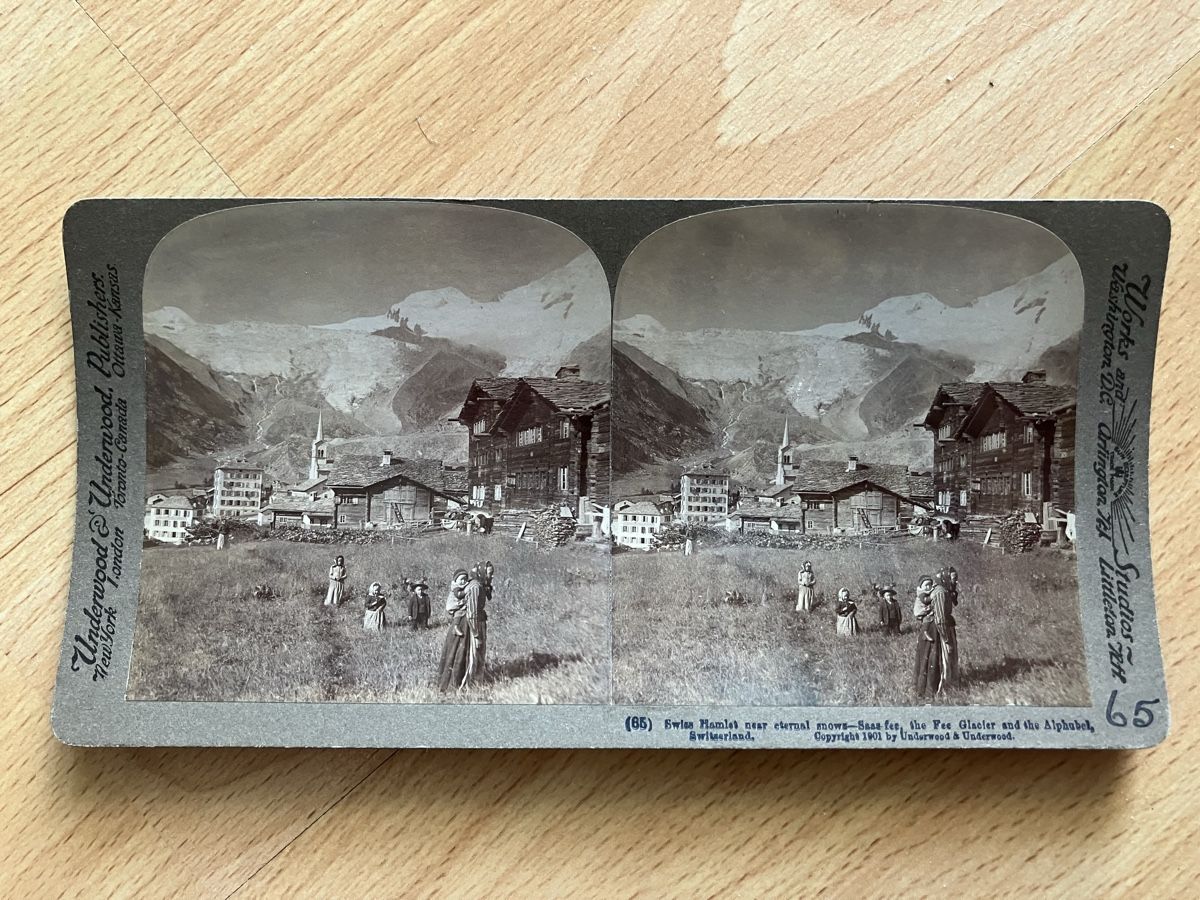 Poster & Bilder: Antik Stereography 1900, Saas Fee – Gebraucht aus Zürich von