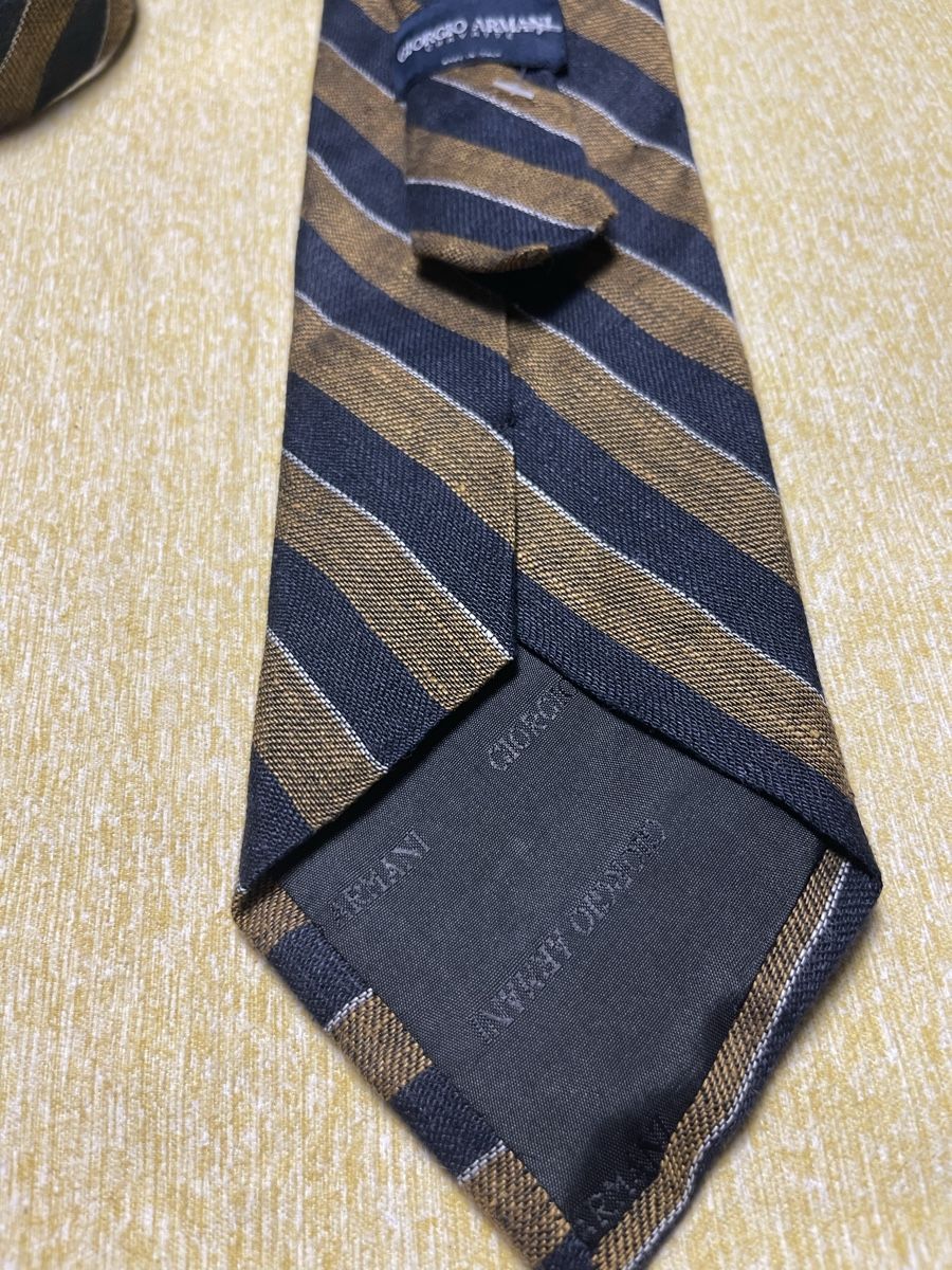 Armani Cravatte: Giorgio Armani Cravatta Uomo di seta righe marroni e blu, – Nuovo (secondo la descrizione) da Gordevio venduto da LanaZimm 3