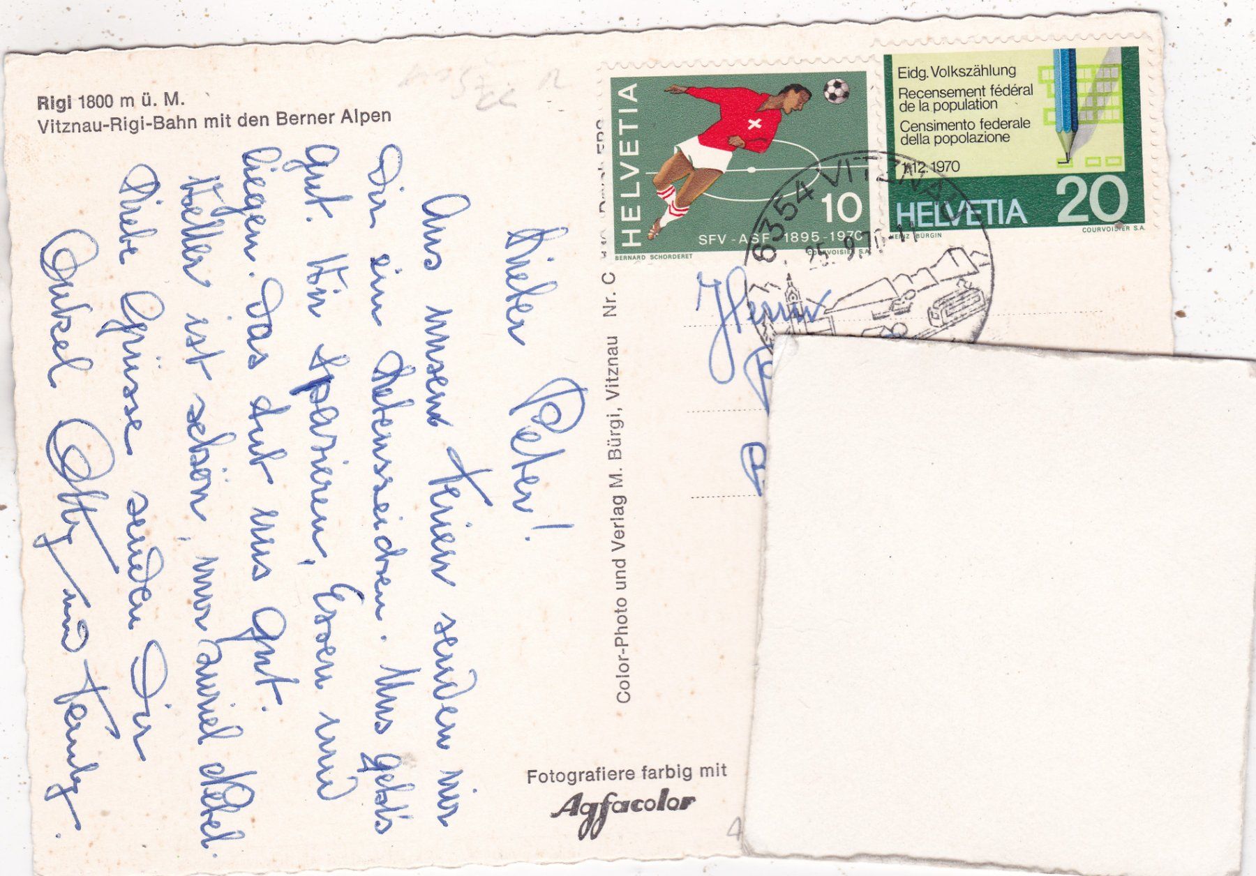 Cartoline postali: Vitznau Rigi Bahn 1970 – Usato da Herisau venduto da Lisegrat2008 1