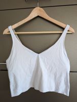 Lululemon weisses Top mit integriertem BH, Grösse 12