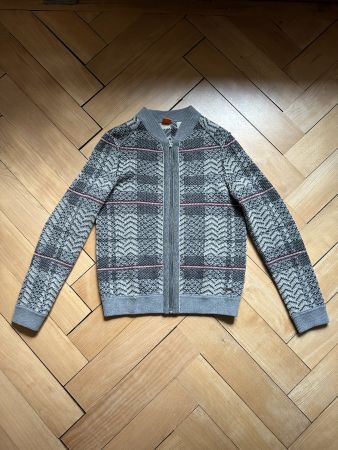 HUGO BOSS - Strickjacke grau gemustert M