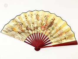 Asiatischer Fächer Handfächer China Bambus Papier bedruckt