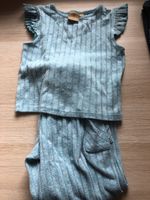 Manor Girls Summer Outfit, Ribbed, Size 122, Turquoise