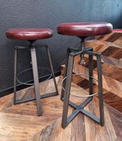 Station7 Barhocker Leder höhenverstellbar – 2 Stück