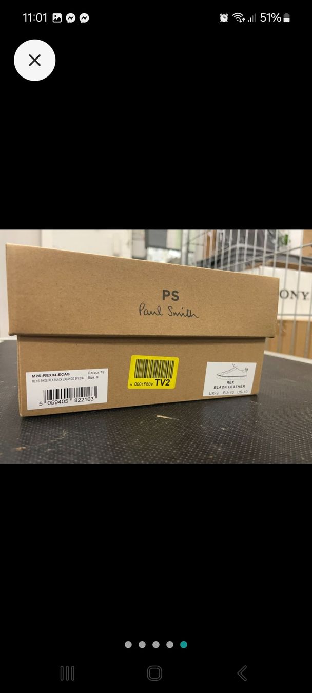 Paul Smith Scarpe da uomo: Snakers Paul Smith "Rex" en cuir noir neuves – Nuovo e nell'imballaggio originale da Genève venduto da Martinbng 4