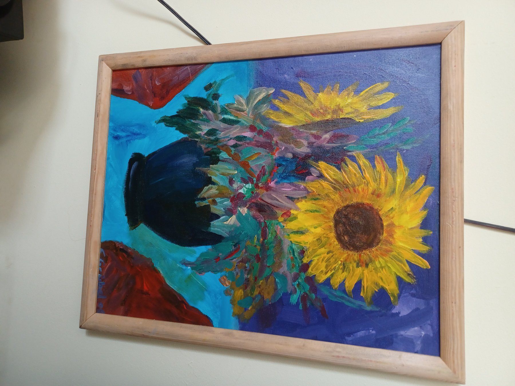 Gemälde: Orig. Kunstbild Grübel  2006 Sonnenblume – Gebraucht aus Grossdietwil von hufi10