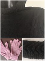 NEU! Strick Kleid, Stirnband + Handschuhe