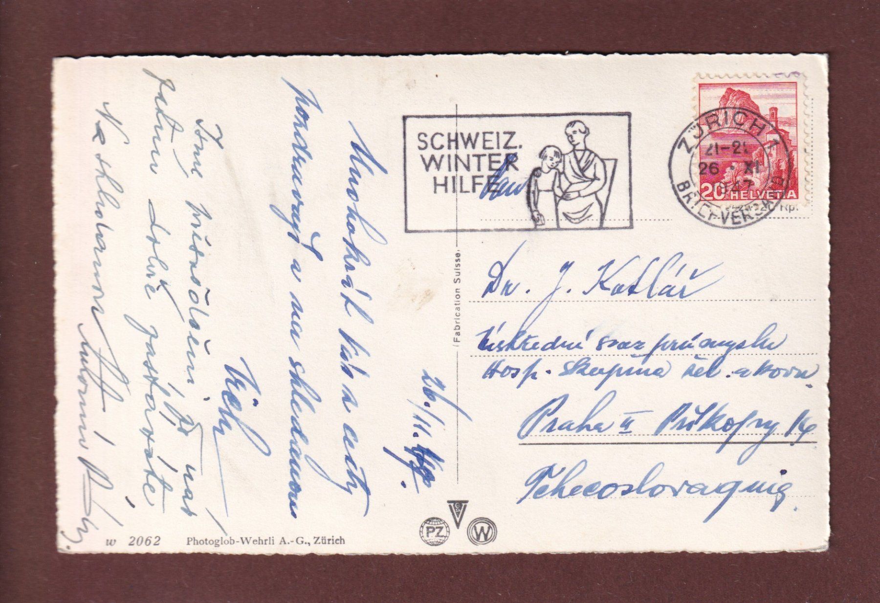 Cartoline postali: ZÜRICH - Quaibrücke - 1947 – Usato da Pully venduto da nicecards 1