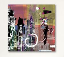 New York Urban Pop Art Kunst Statue of Liberty Bild Night