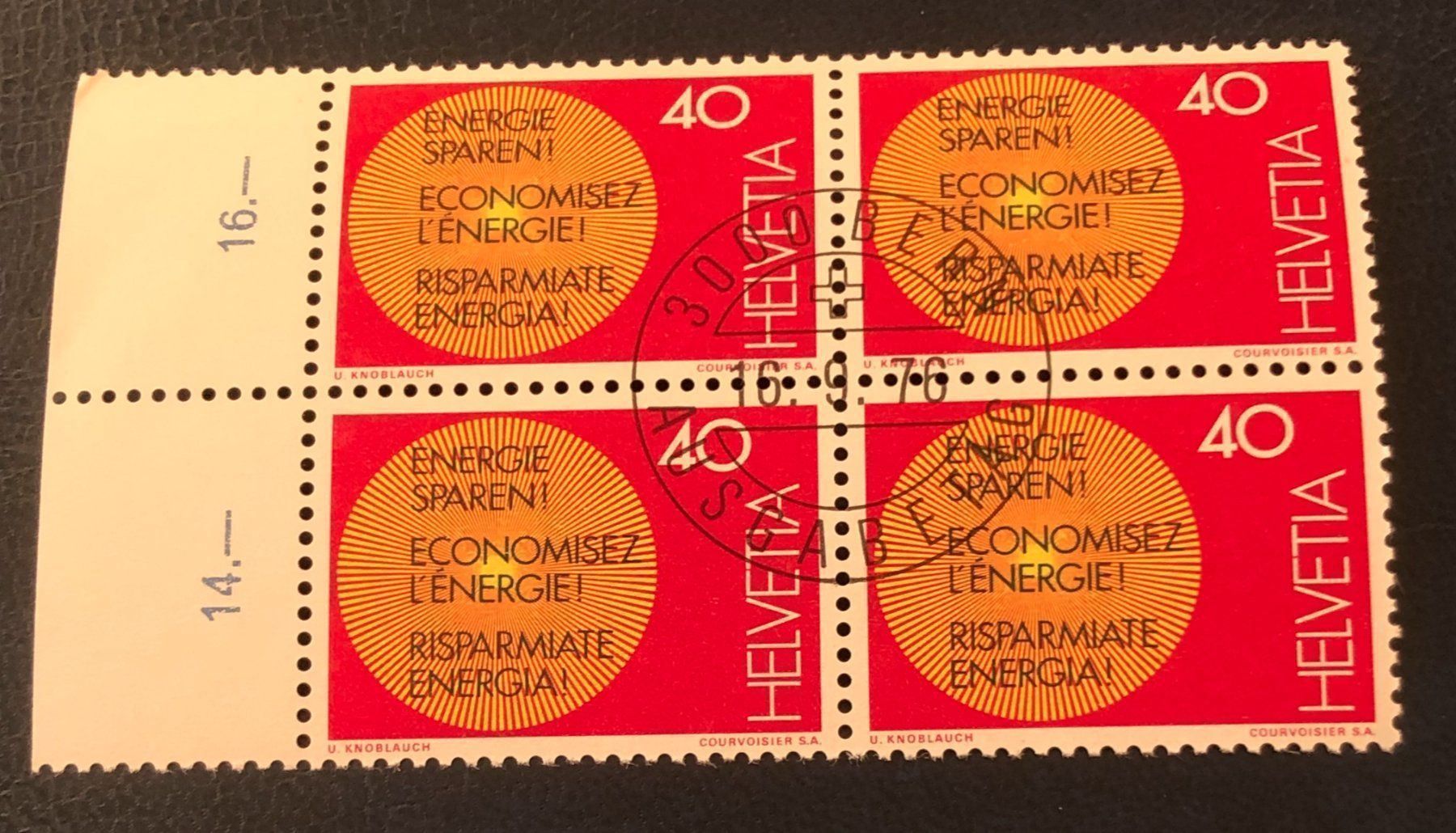 Tutti i francobolli: 4 er Block Nr.580 mit Vollstempel Bern – Usato da Aarau venduto da Billa007