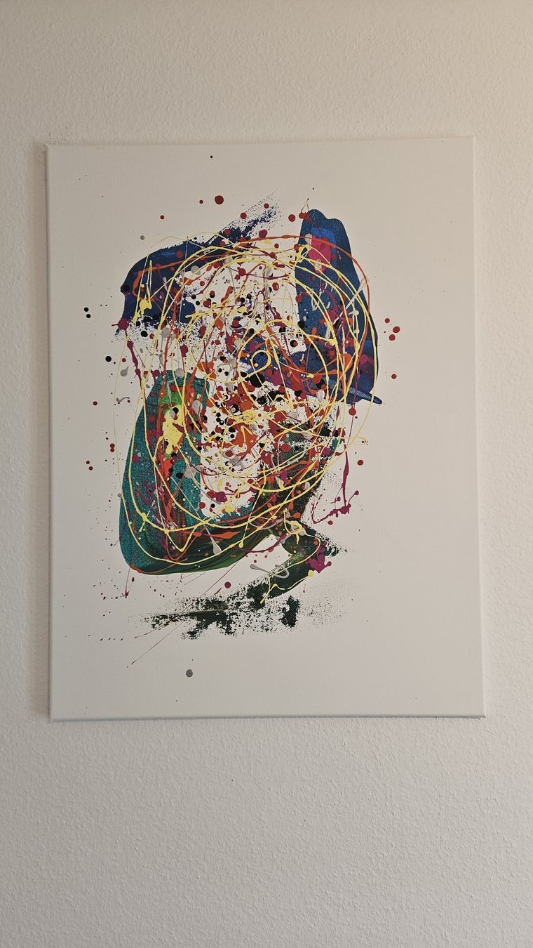 Dipinti: Toile abstraite moderne, couleurs vives, unique! – Nuovo (secondo la descrizione) da Le Locle venduto da fab_c9hh 1
