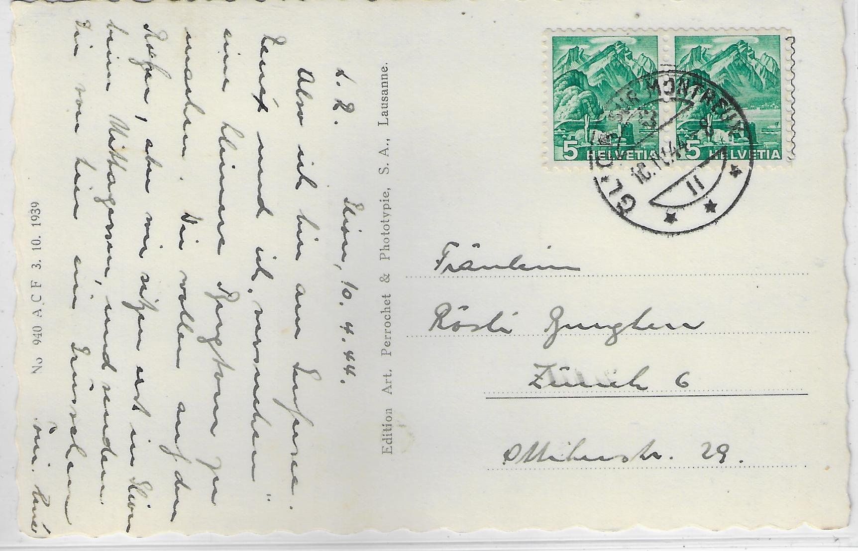 Cartoline postali: Territet-Glion-Caux - Chateau Chillon – Usato da Ettingen venduto da Kartenplanet 1