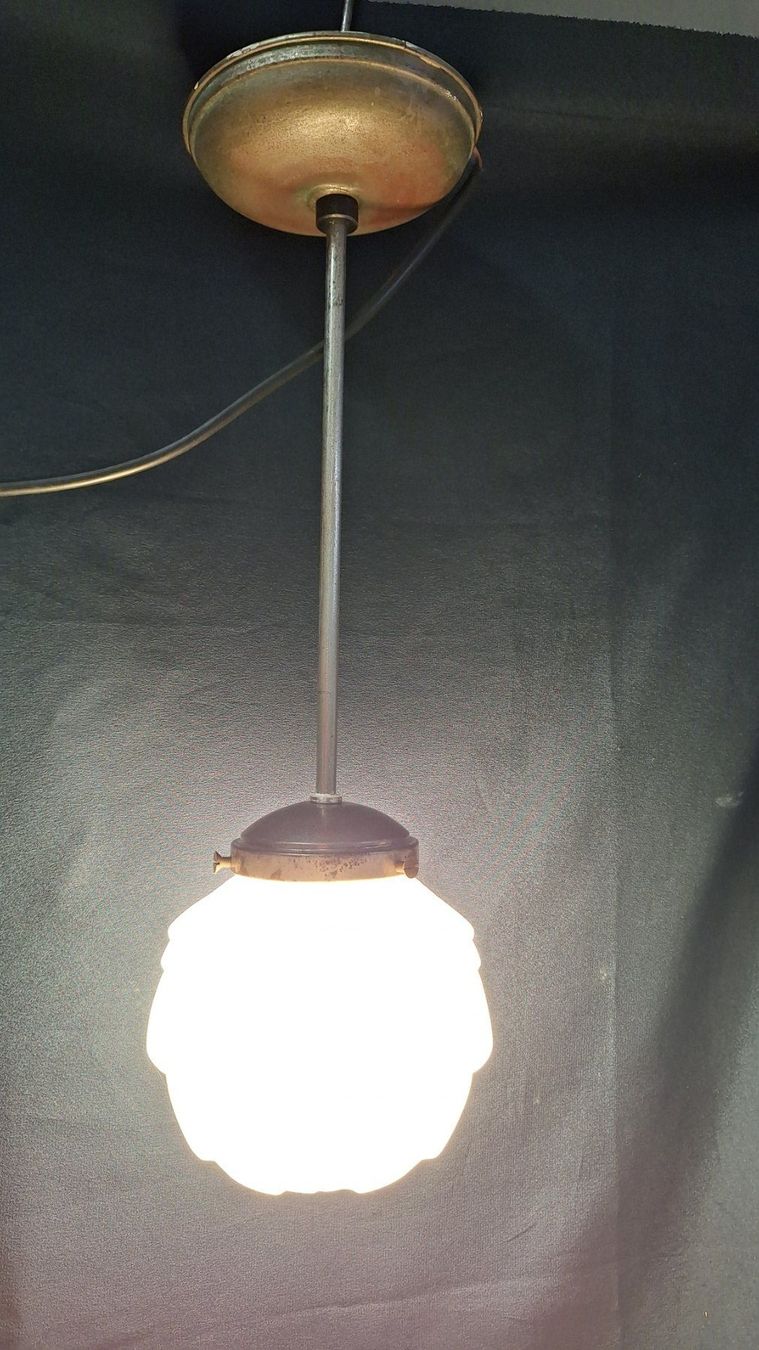Lampadari & plafoniere: Art Deko Deckenlampe ,Opalglaskugel Artischokenmuster – Usato da Arlesheim venduto da shopradl 1