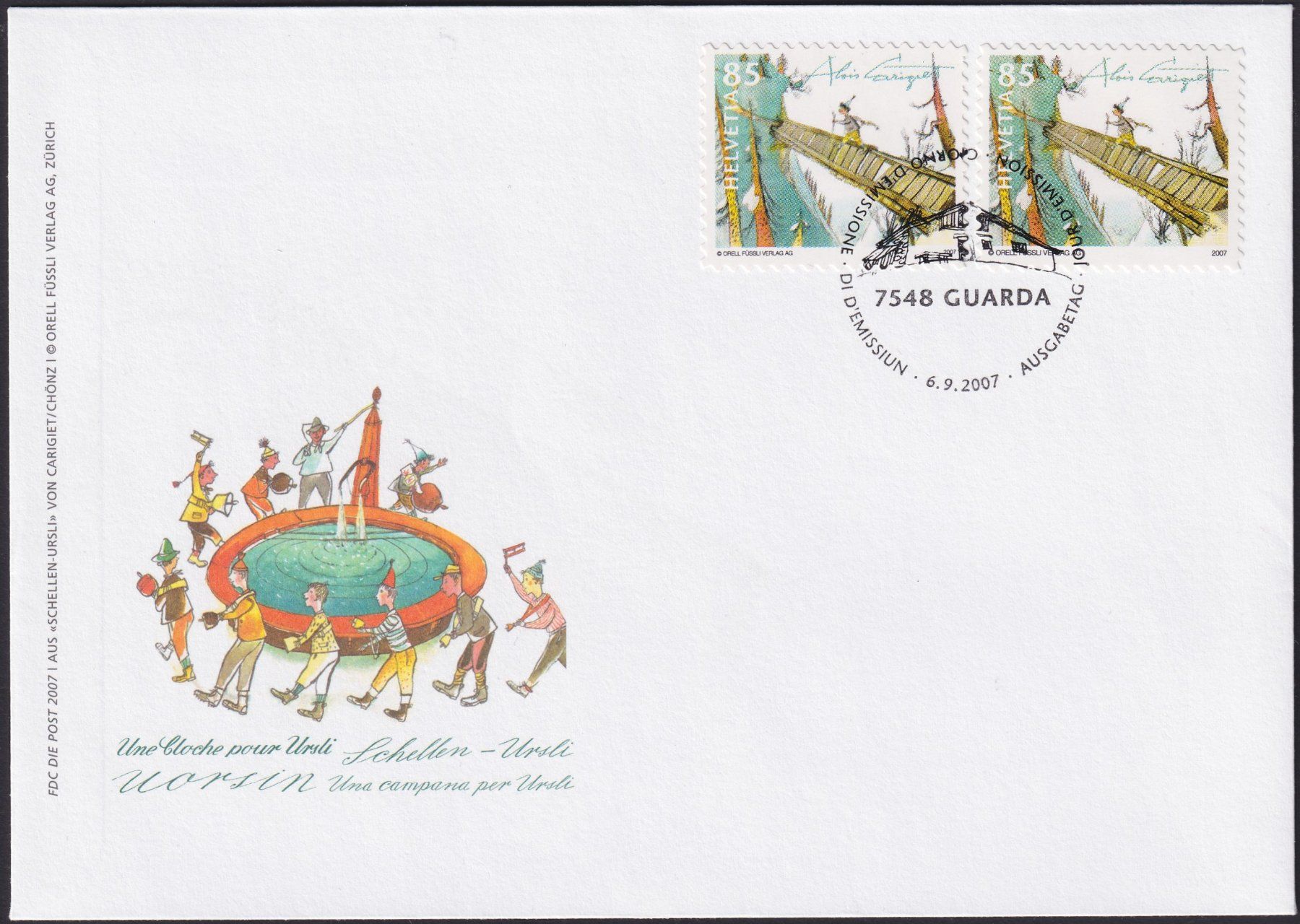 Tous les timbres: 2007, Nr.1248 im Paar, sauberer Ersttags-Brief. – D'occasion à Sursee par Luzernerraute