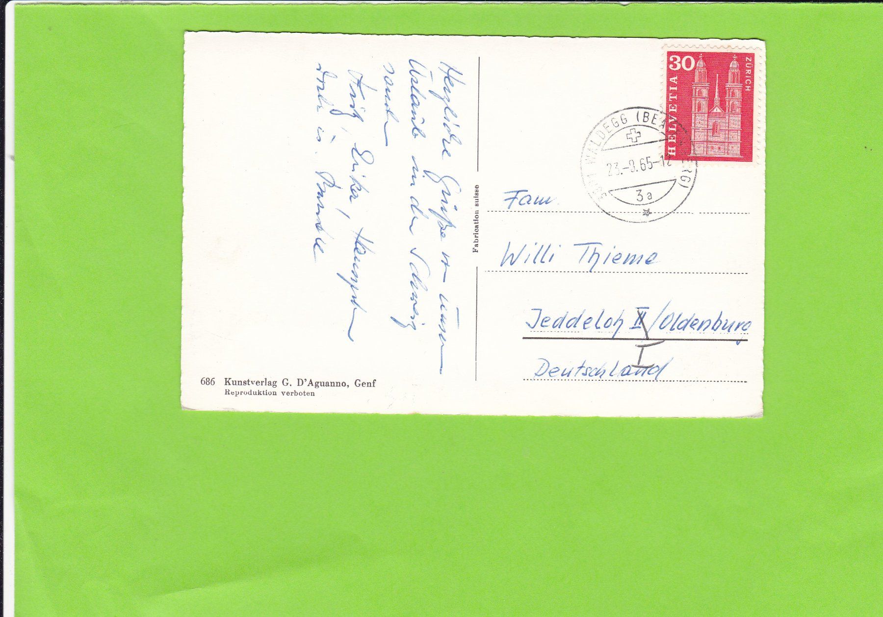 Cartoline postali: Beatenberg – Usato da St. Peterzell venduto da neckertal 1