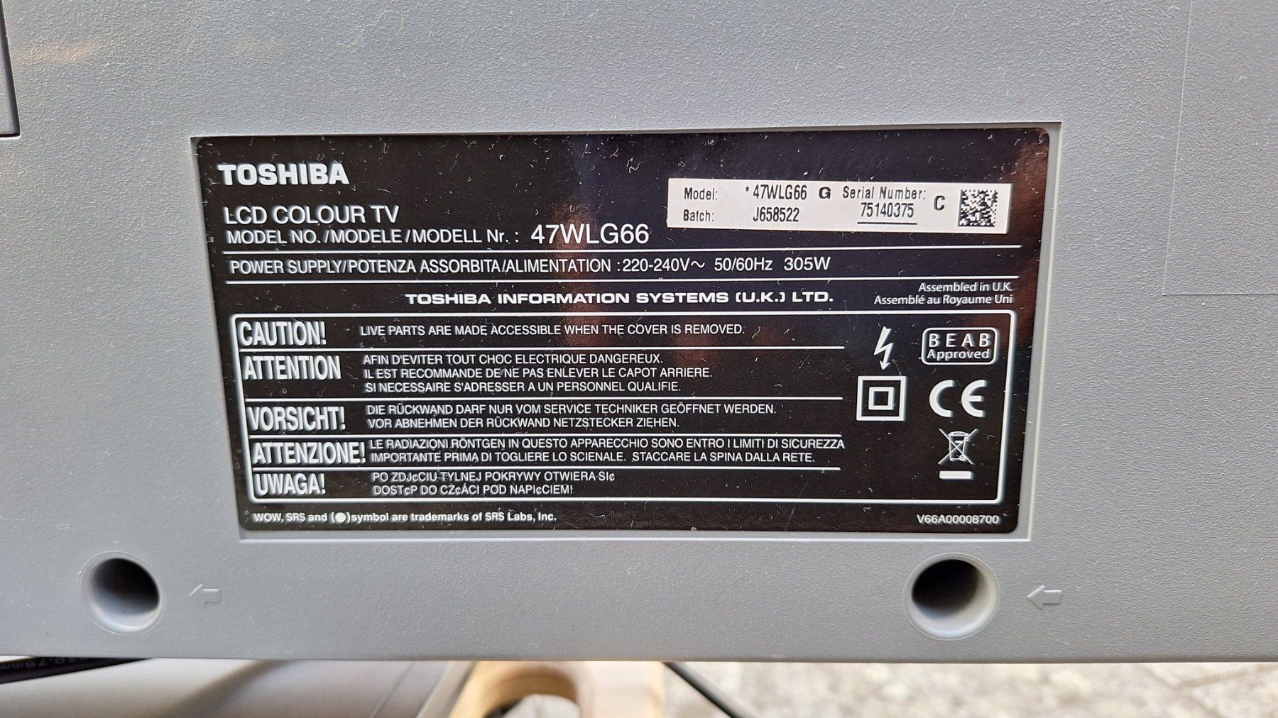 Televisori: Toshiba Fernseher – Usato da Aadorf venduto da Sterniks 3