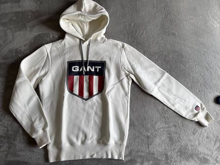 GANT Kapuzenpullover, Hoodie, creme/weiss, Gr. S