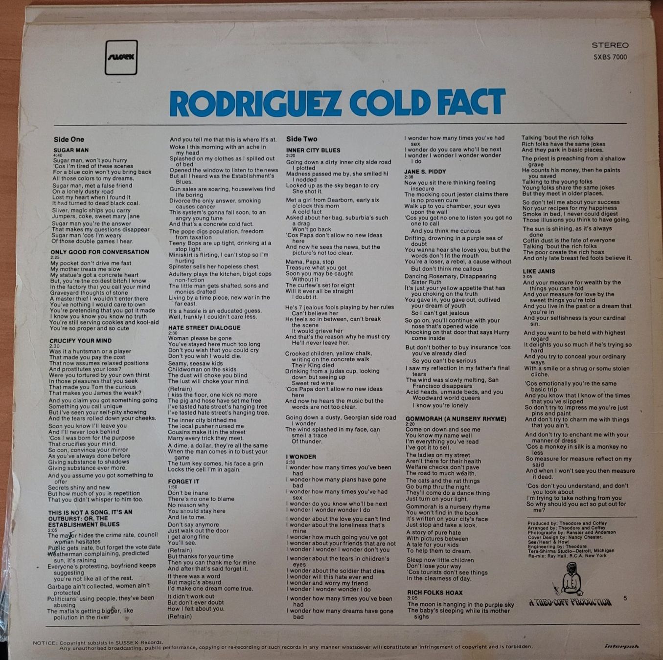 Dischi in vinile: Kult LP originale - Rodriguez Cold Fact - Erstpressung – Usato da Amlikon-Bissegg venduto da rau_zys2 3