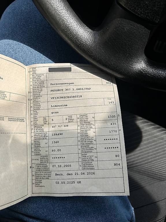 Autos: Peugeot 307 1.6 HDI – D'occasion à Steffisburg par en1sz21 4