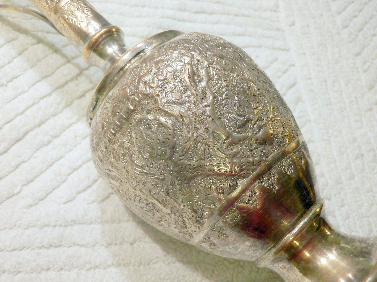 Caraffe: Wasserkrug, persisch, ziseliert, Metall versilbert, 24.5cm H – Usato da Ueberstorf venduto da dinbau 5