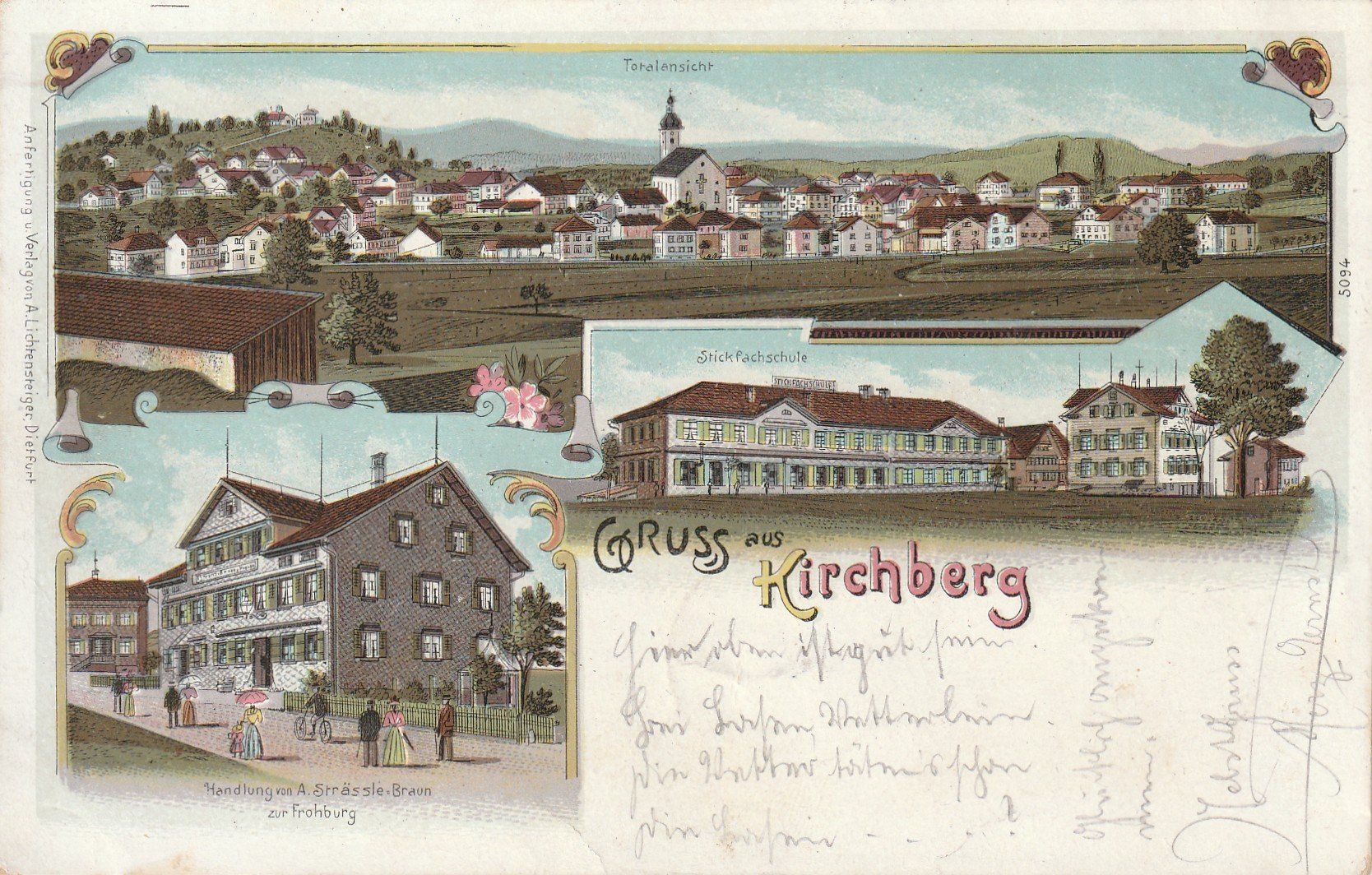 Cartoline postali: Kirchberg Litho – Usato da Rorschacherberg venduto da fratovi2