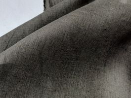 Ital. Designer Leinen Stoff gewoben 1.50x1.35m braun grau
