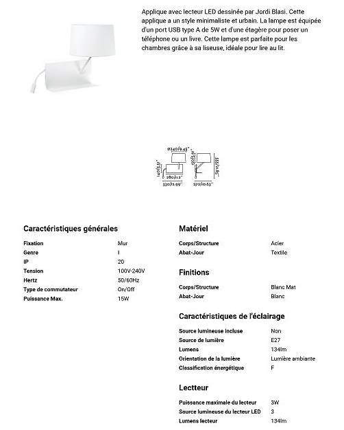 Lampes: Applique avec lecteur LED gauche – D'occasion à Haute-Nendaz par fre_swn9 4